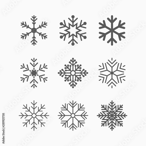 snowflake icon, winter vector