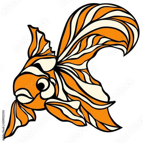 Fototapeta Naklejka Na Ścianę i Meble -  Cute goldfish icon. Cartoon of cute goldfish vector icon for web design isolated on white background