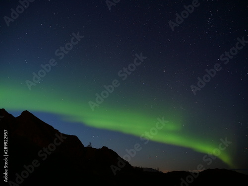 A northern light in the Lofoten islands, in Norway.