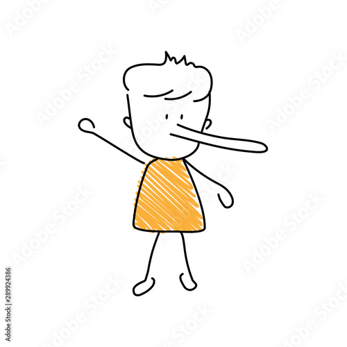 Character with liar emoji