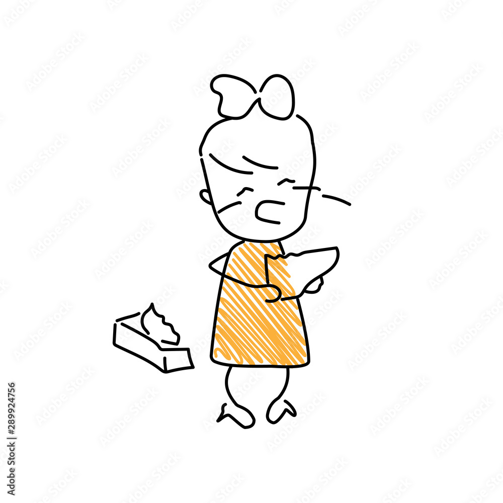 Fototapeta premium Character with sneezing emoji