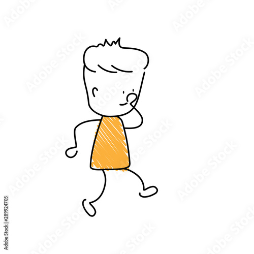 Character with shushing emoji