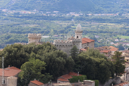 Monteroduni, Italy - September 15, 2019: The town of Monteroduni and view of the Pignatelli Castle