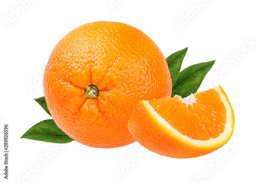 Ripe orange isolated on white background