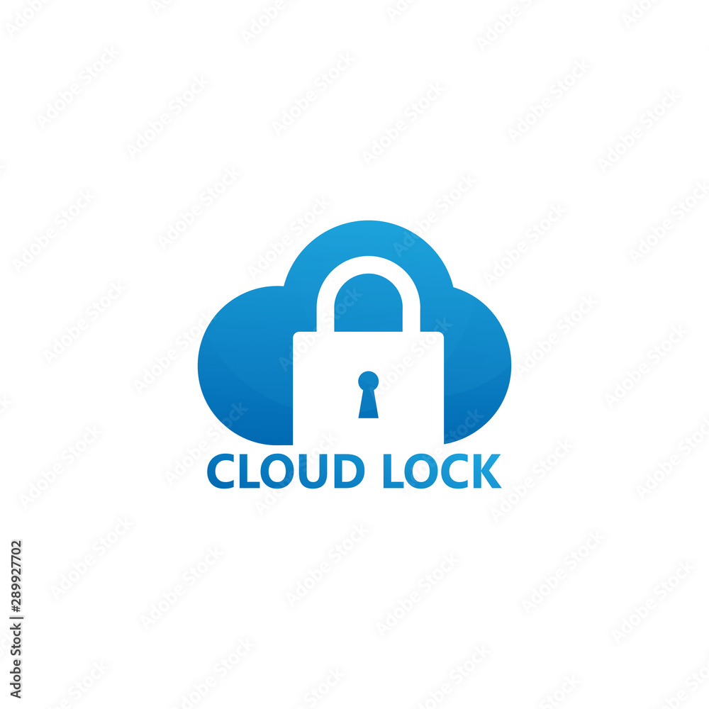 Cloud Lock Logo Template Design