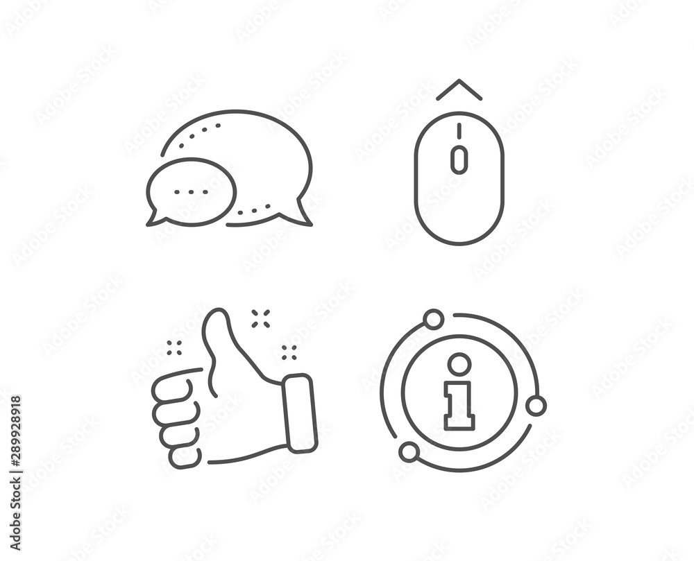 Obraz premium Swipe up mouse line icon. Chat bubble, info sign elements. Scrolling arrow sign. Landing page scroll symbol. Linear swipe up outline icon. Information bubble. Vector