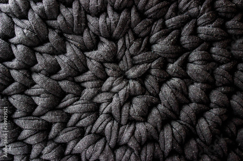 black knitting yarn circle texture