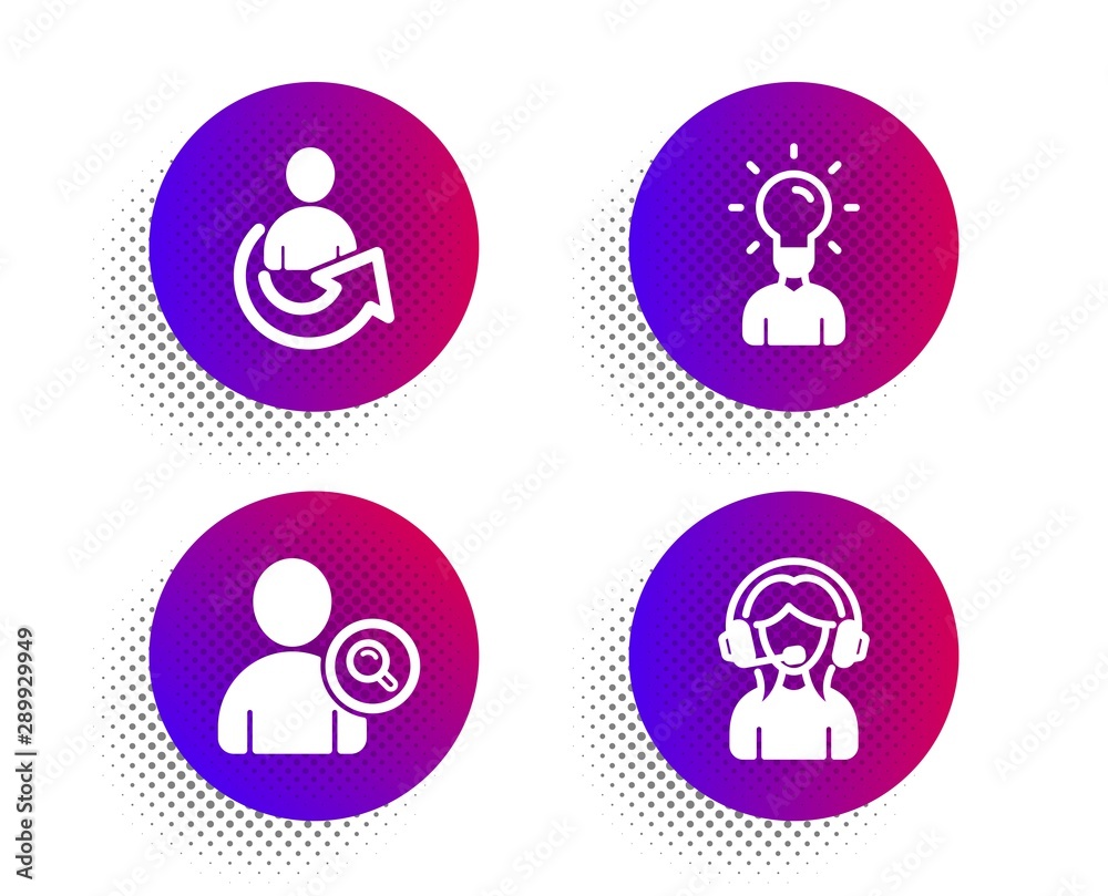 Find user, Share and Education icons simple set. Halftone dots button. Support sign. Search person, Referral person, Human idea. Call center. People set. Classic flat find user icon. Vector Find user, Share and Education icons simple set. Halftone dots button. Support sign. Search person, Referral person, Human idea. Call center. People set. Classic flat find user icon. Vector