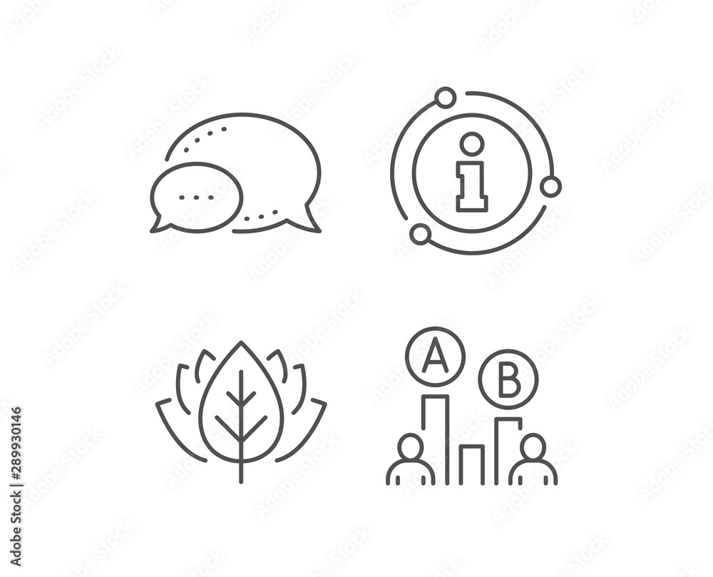 Ab testing line icon. Chat bubble, info sign elements. Ui test chart sign. Linear ab testing outline icon. Information bubble. Vector Ab testing line icon. Chat bubble, info sign elements. Ui test chart sign. Linear ab testing outline icon. Information bubble. Vector