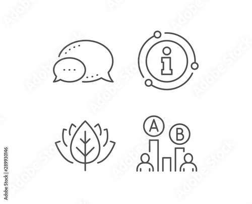 Ab testing line icon. Chat bubble, info sign elements. Ui test chart sign. Linear ab testing outline icon. Information bubble. Vector
