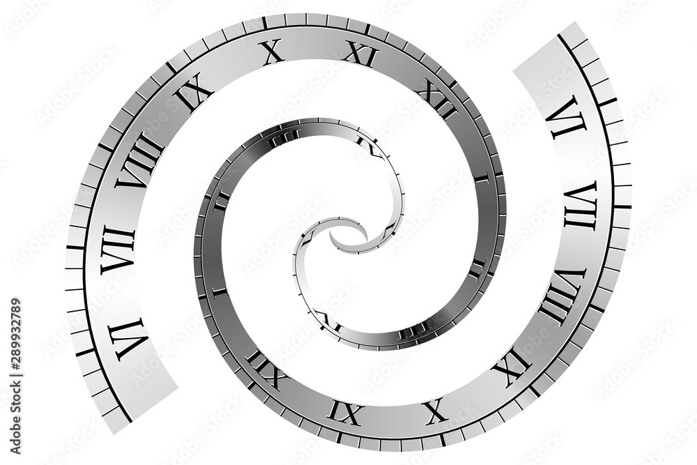 Spiral Roman Numeral Clock Time Line Vector illustration Spiral Roman Numeral Clock Time Line Vector illustration