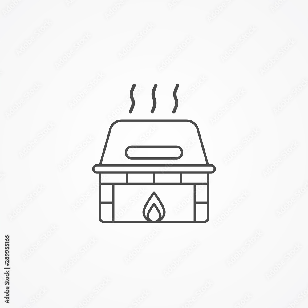 Grill vector icon sign symbol