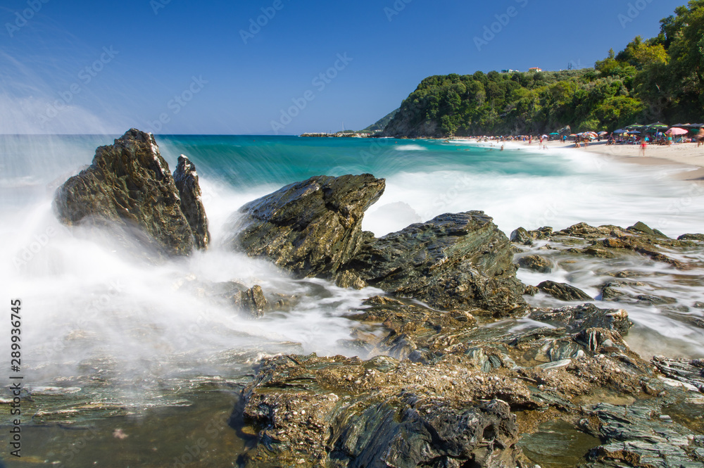 Beautiful beach of Agii Saranta in Greece