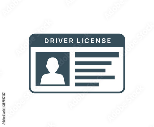 Driver licence icon. Driver id card vector license. Drive identity photo identification