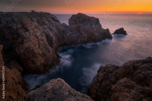 Punta Nati lighthouse area at west coast from Menorca Island, Spain.
