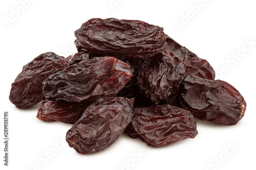 raisin isolated on white background, clipping path, full depth of field