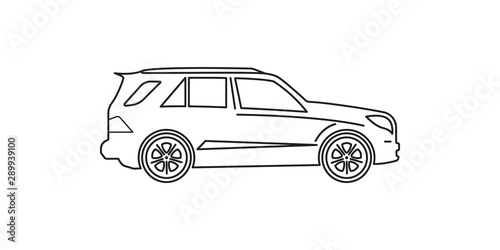 suv car line illustration. Element of car