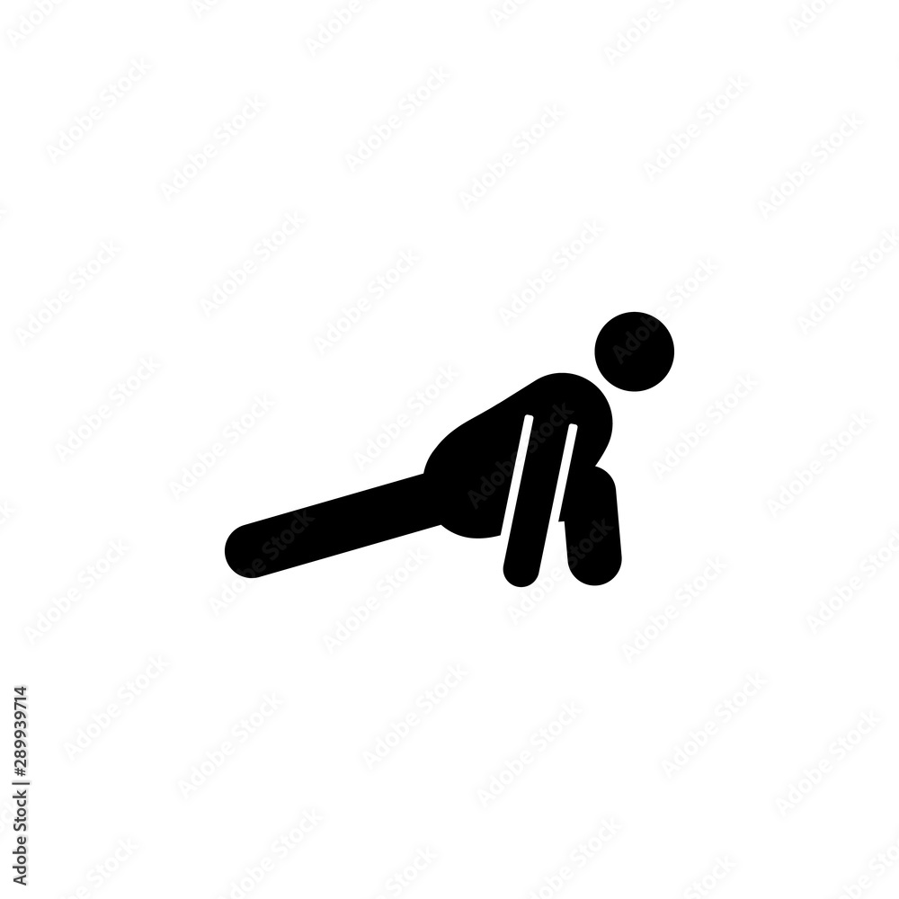 Yoga, pose, extended side angle icon. Element of fat man yoga icon