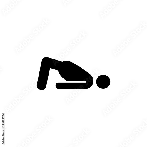 Yoga, pose, bridge pose icon. Element of fat man yoga icon