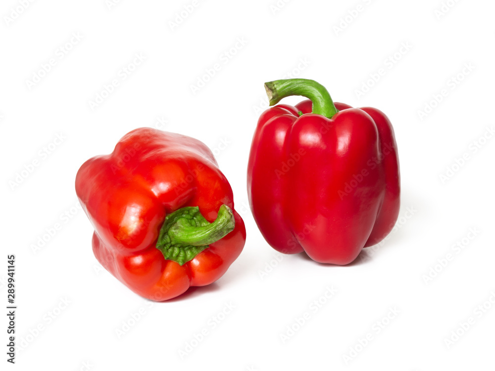 Two red bell peppers