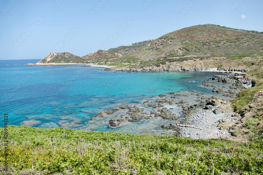 Beautiful beach in the Sanguinaire Road, Ajaccio, Corsica Island, France