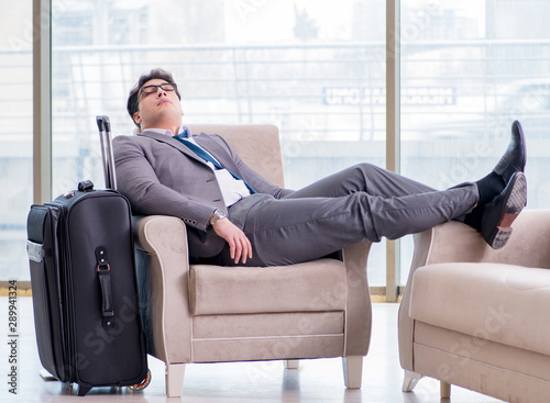 Young businessman in airport business lounge waiting for flight © Elnur