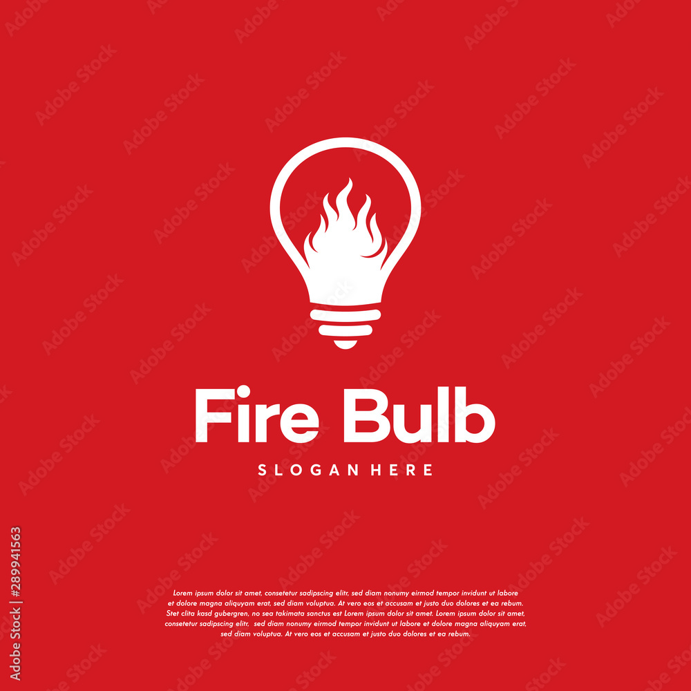 Fire Bulb Logo designs concept vector, Spirit Idea logo template