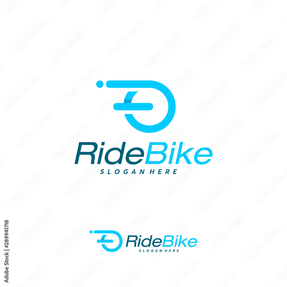 Simple Bike Ride logo designs concept vector, Free Ride logo Stock
