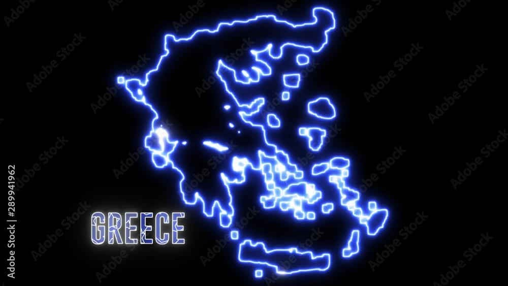 Abstract creative neon Greece map. Geography of Greek ground with glowing shiny Led light. Abstract creative neon Greece map. Geography of Greek ground with glowing shiny Led light.