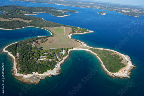 Fototapeta Naklejka Na Ścianę i Meble -  Aerial scene of coast in Brijuni National Park