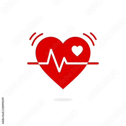 Heart pressure vector icon isolated on white background
