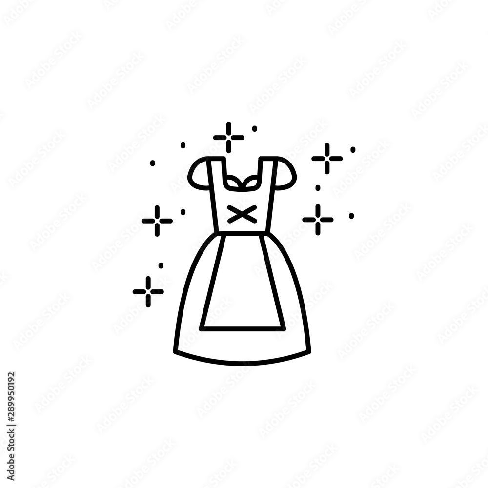 Dirndl, dress icon. Element of October festival icon Dirndl, dress icon. Element of October festival icon