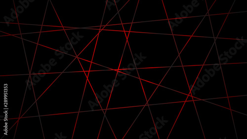 Abstract dark background of intersecting lines in red colors