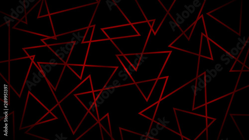 Abstract dark background of intersecting triangles in red colors