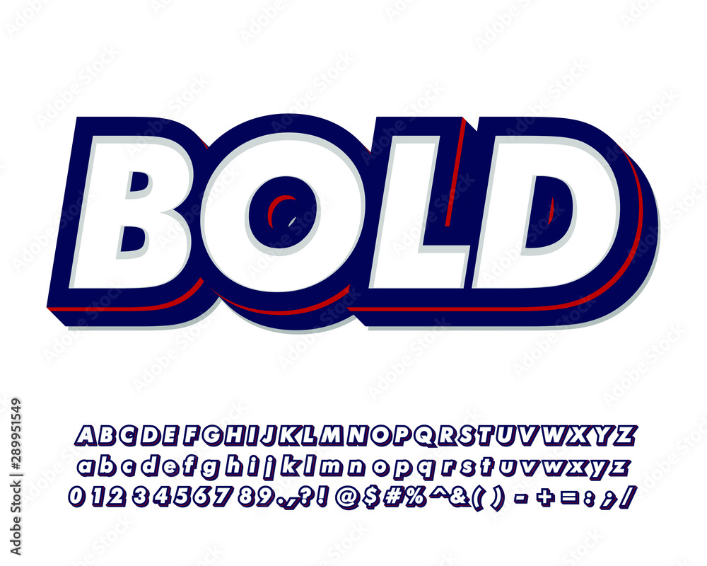 Strong bold font and number Stock Vector | Adobe Stock