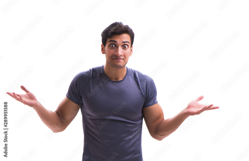 Sportsman isolated on the white background Sportsman isolated on the white background