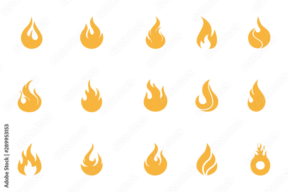 fire logo set icon vector fire logo set icon vector