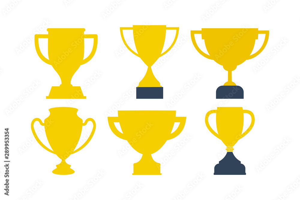 Trophy vector logo icon set Trophy vector logo icon set