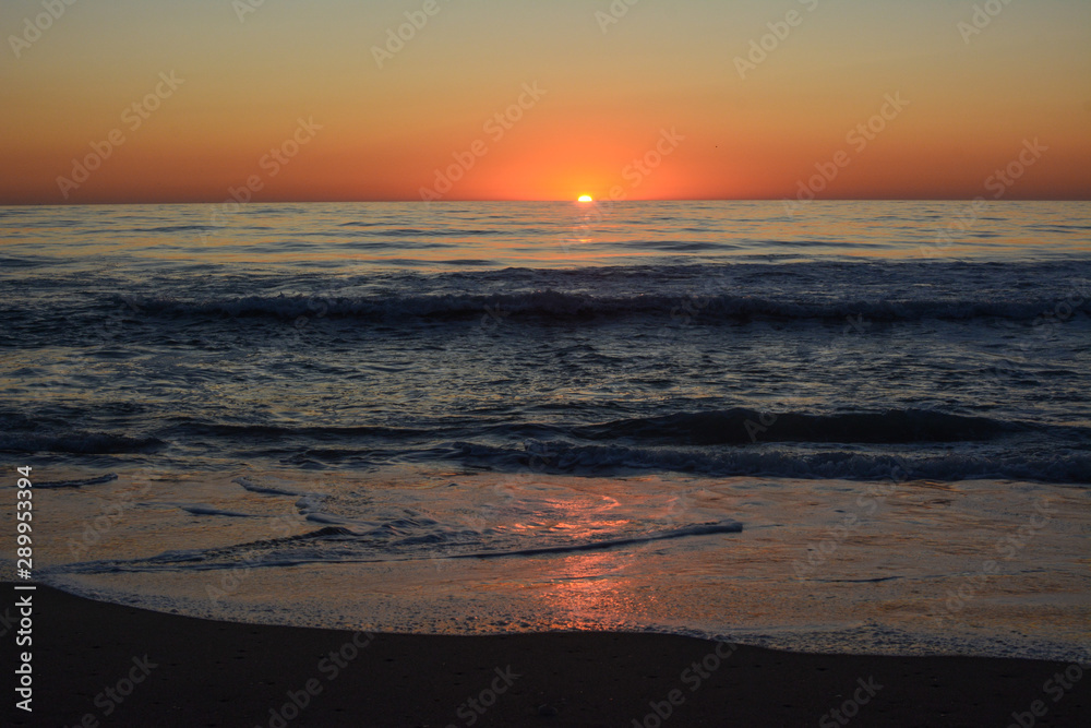 Sunrise over the Atlantic ocean as seen from Rodanthe on the Outer Banks of North Carolina