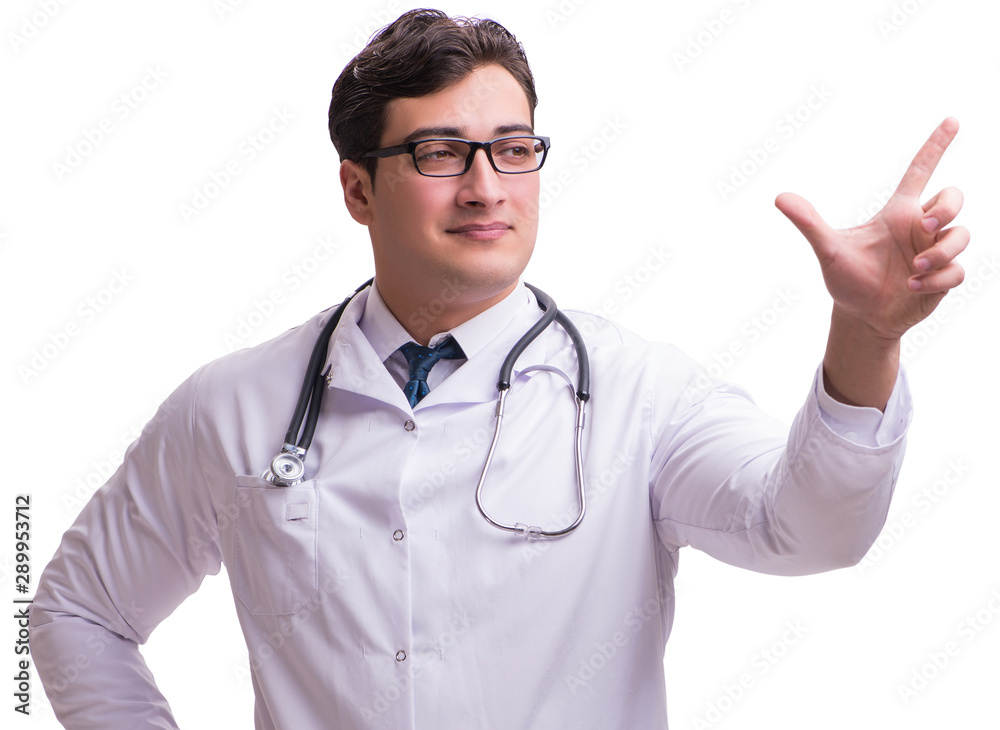 Young male doctor isolated on white background Young male doctor isolated on white background