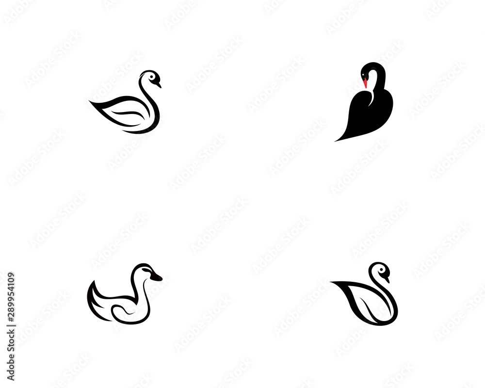 Obraz premium Swan option logo Template simple creative icon
