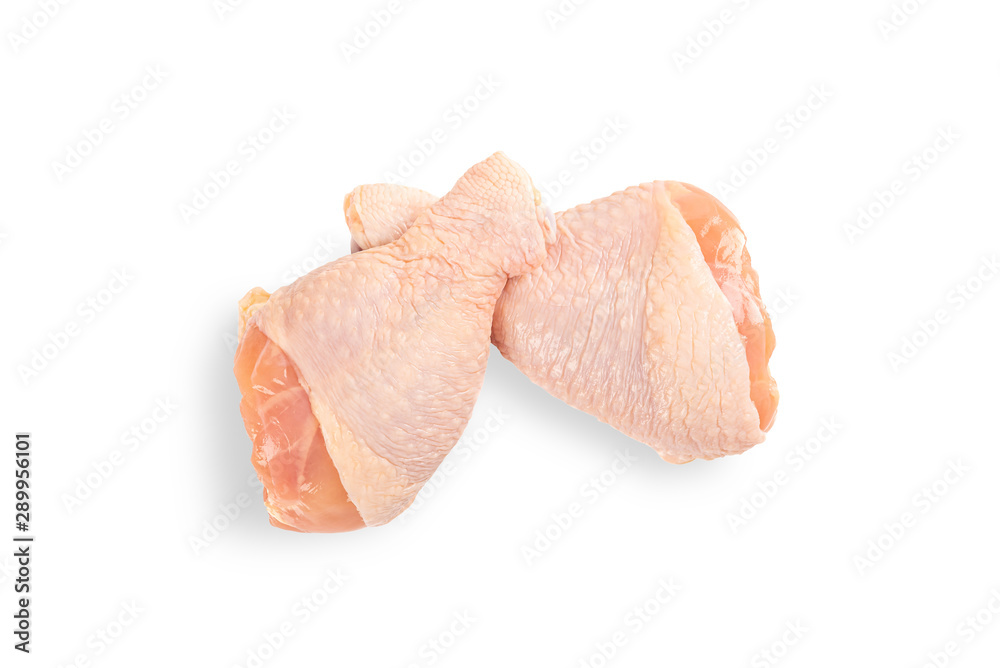 Chicken legs isolated on white background. Top view Chicken legs isolated on white background. Top view