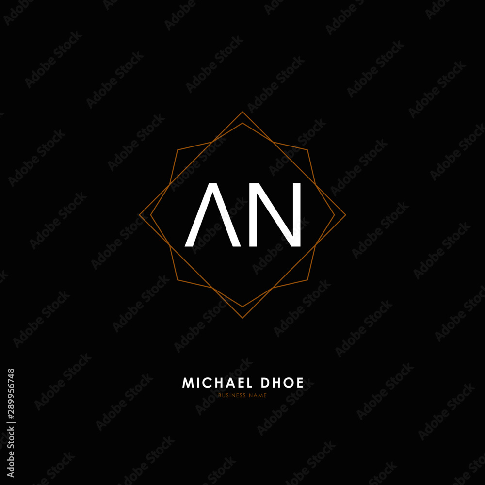 A N AN Initial logo letter with minimalist concept. Vector with scandinavian style logo. A N AN Initial logo letter with minimalist concept. Vector with scandinavian style logo.