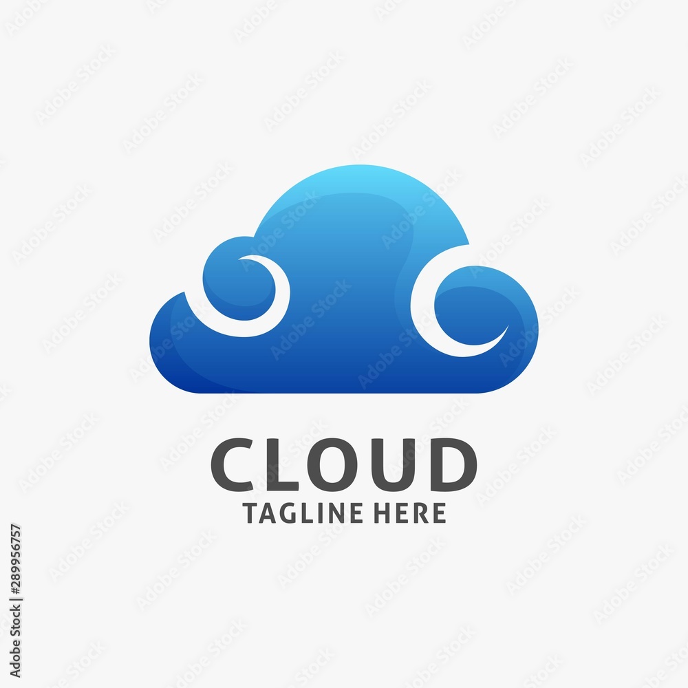 Blue cloud logo design Blue cloud logo design