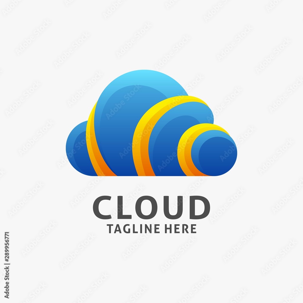 Cloud logo design with modern style Cloud logo design with modern style