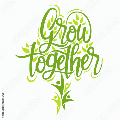 Vector abstract, grow together symbol