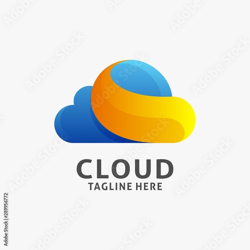 Cloud logo design with modern style