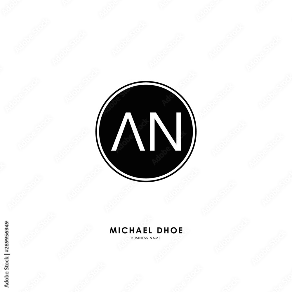 A N AN Initial logo letter with minimalist concept. Vector with scandinavian style logo. A N AN Initial logo letter with minimalist concept. Vector with scandinavian style logo.