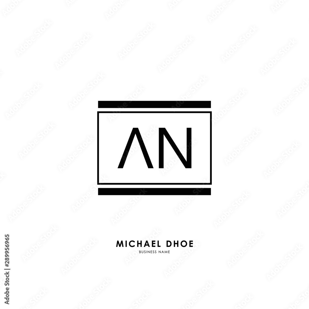 Obraz premium A N AN Initial logo letter with minimalist concept. Vector with scandinavian style logo.