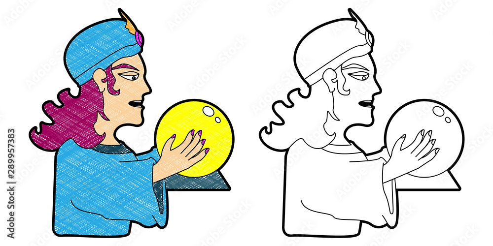 fortune teller design vector with texture. black and white colors fortune teller design vector with texture. black and white colors